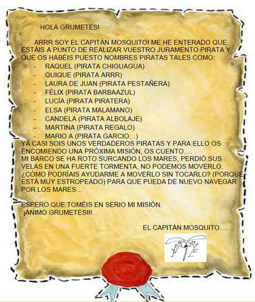 Misión contenida en el cofre pirata