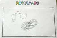 Dibujo del resultado del experimento de salinización. "Vasos y sal"