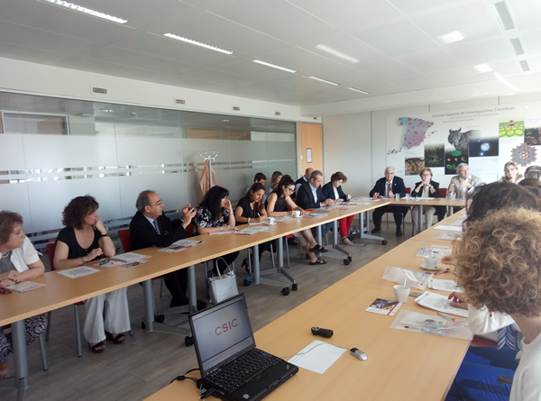 Opening table. Multiplier event organized by CSIC at the school in Madrid on June the 19th, 2018.