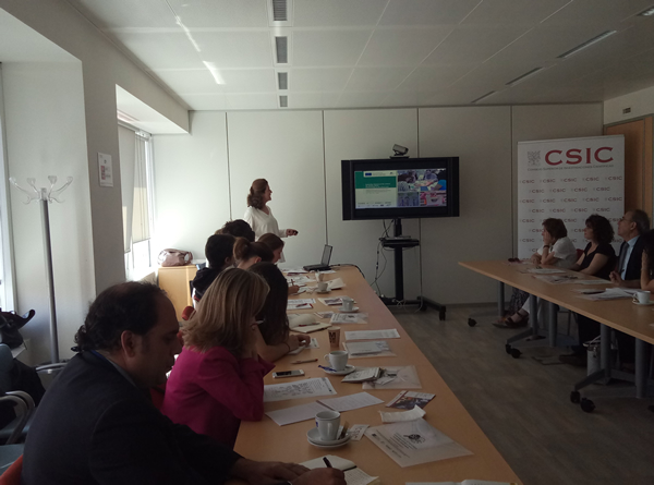 Opening table. Multiplier event organized by CSIC at the school in Madrid on June the 19th, 2018.