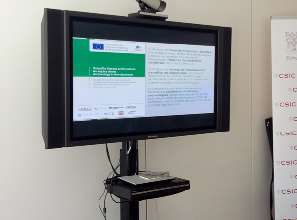 Opening table. Multiplier event organized by CSIC at the school in Madrid on June the 19th, 2018.