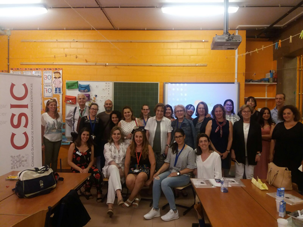 Opening table. Multiplier event organized by CSIC at the school in Madrid on June the 19th, 2018.