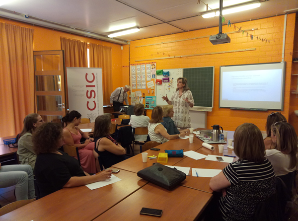 Opening table. Multiplier event organized by CSIC at the school in Madrid on June the 19th, 2018.