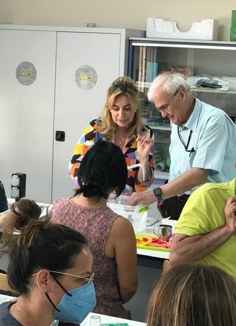 JM López Sancho y MJ Gómez Diaz durante un curso de formación a docentes